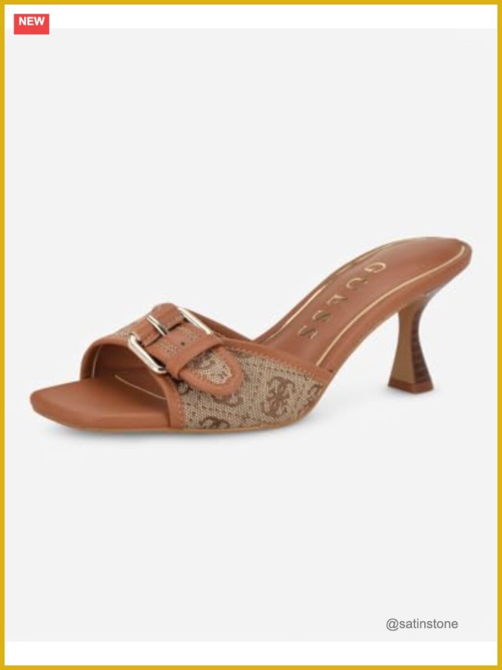 Heeled Sandals Square Toe Slip-On Sandal Women Size